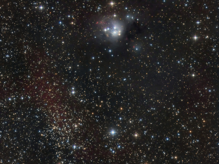 NGC 7129 (Reflection Nebula) and NGC 7142 (Open Cluster), Krefeld, 2018
