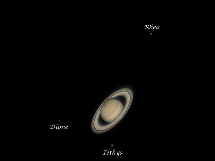 Saturn with moons (imaged by Astrid Küppers), Namibia, Tivoli, 2017-07