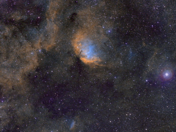 Sh2-101 Hubble palette (DSW) - Tulip Nebula (Tulpennebel), New Mexico, 2019