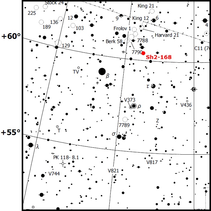 Sh2-168 finder chart