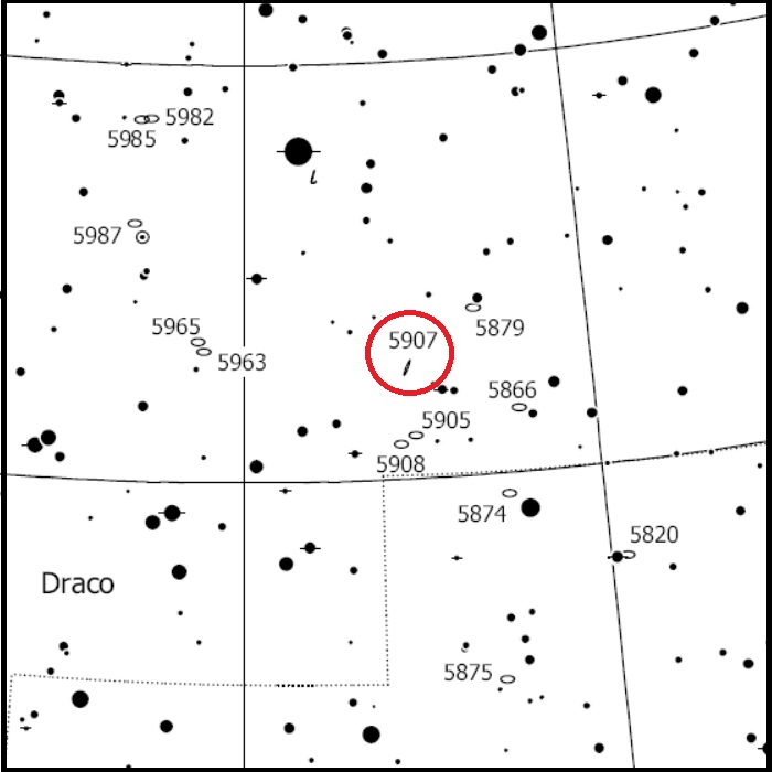 NGC 5907 finder chart