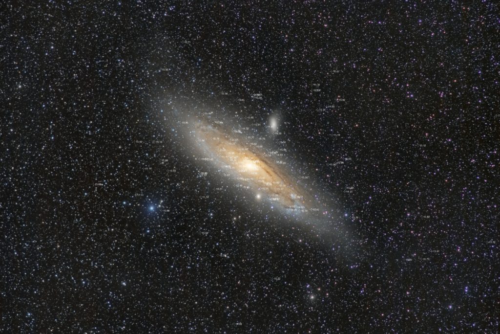 Messier 31 annotated