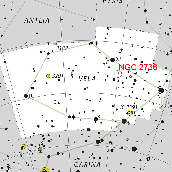 NGC 2736 Finder chart