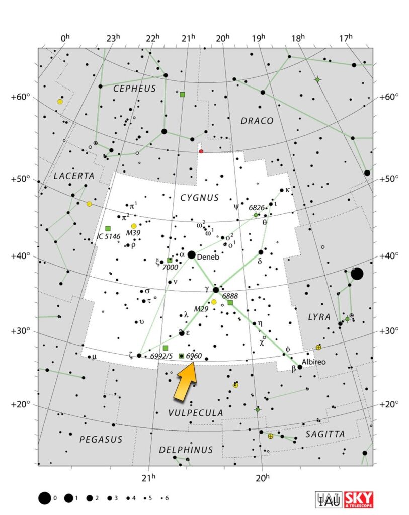 NGC 6960 Finder Chart