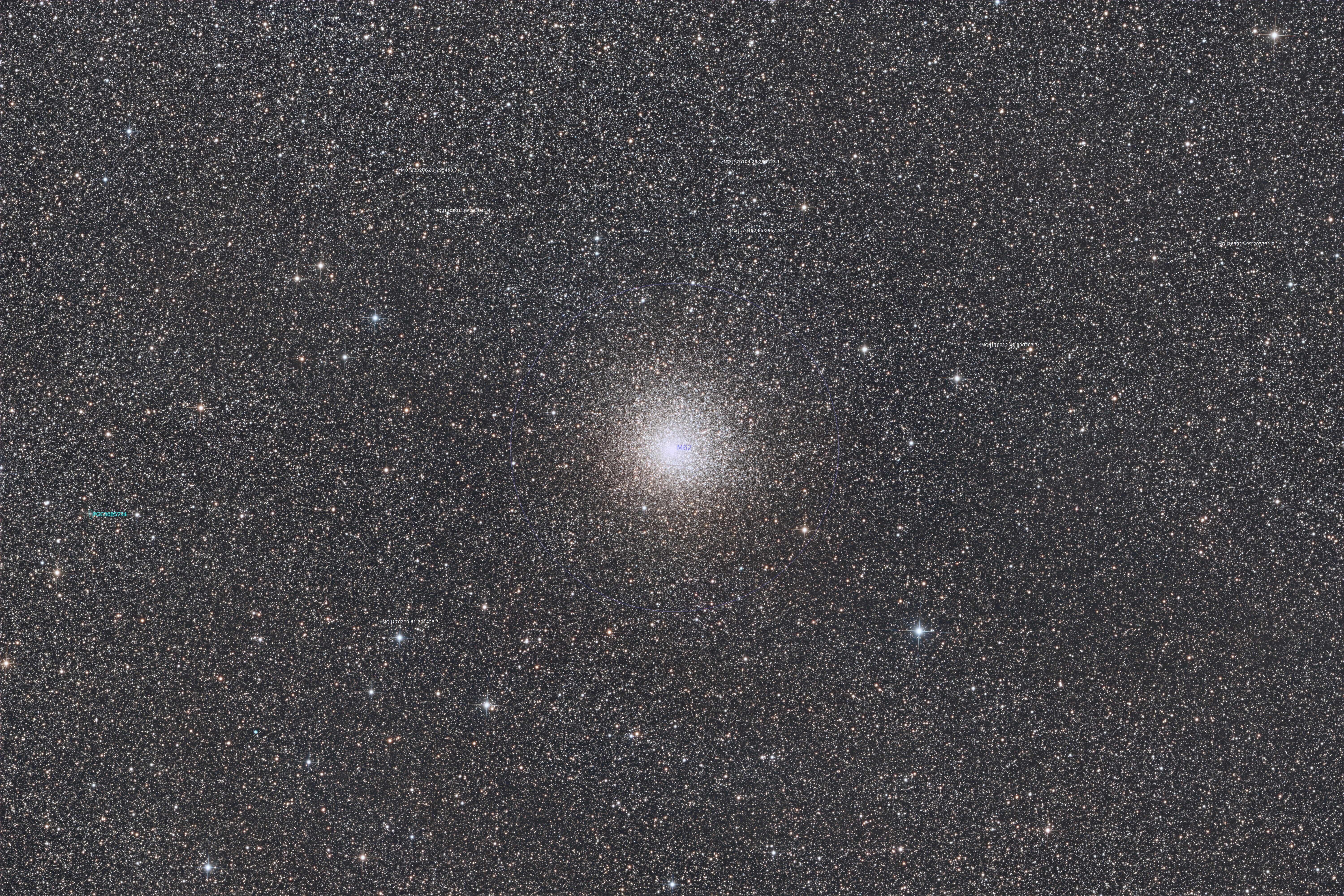 Messier 62 annotated