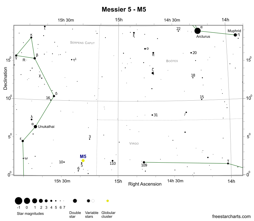 Messier 5 Finder Chart