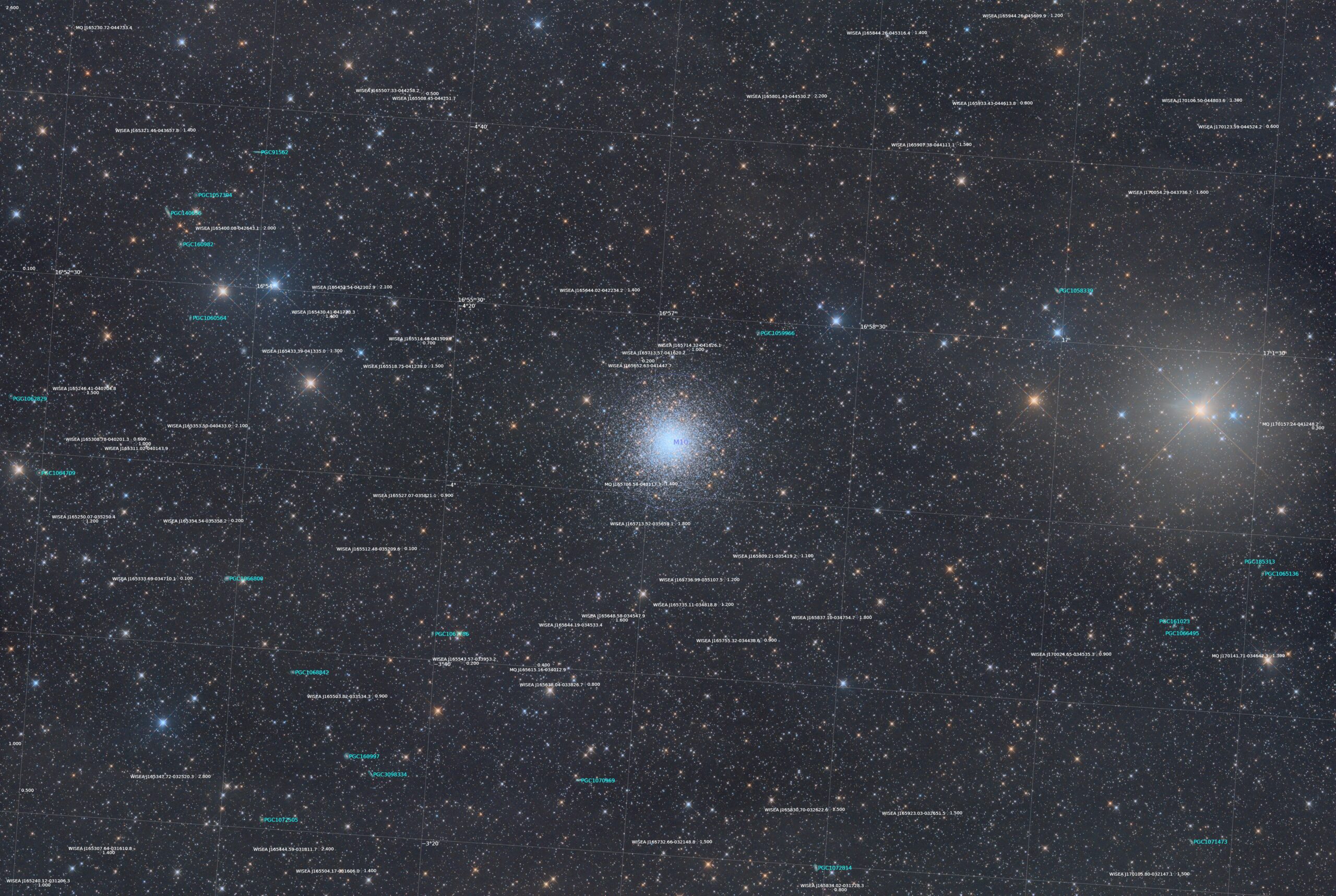 Messier 10 annotated