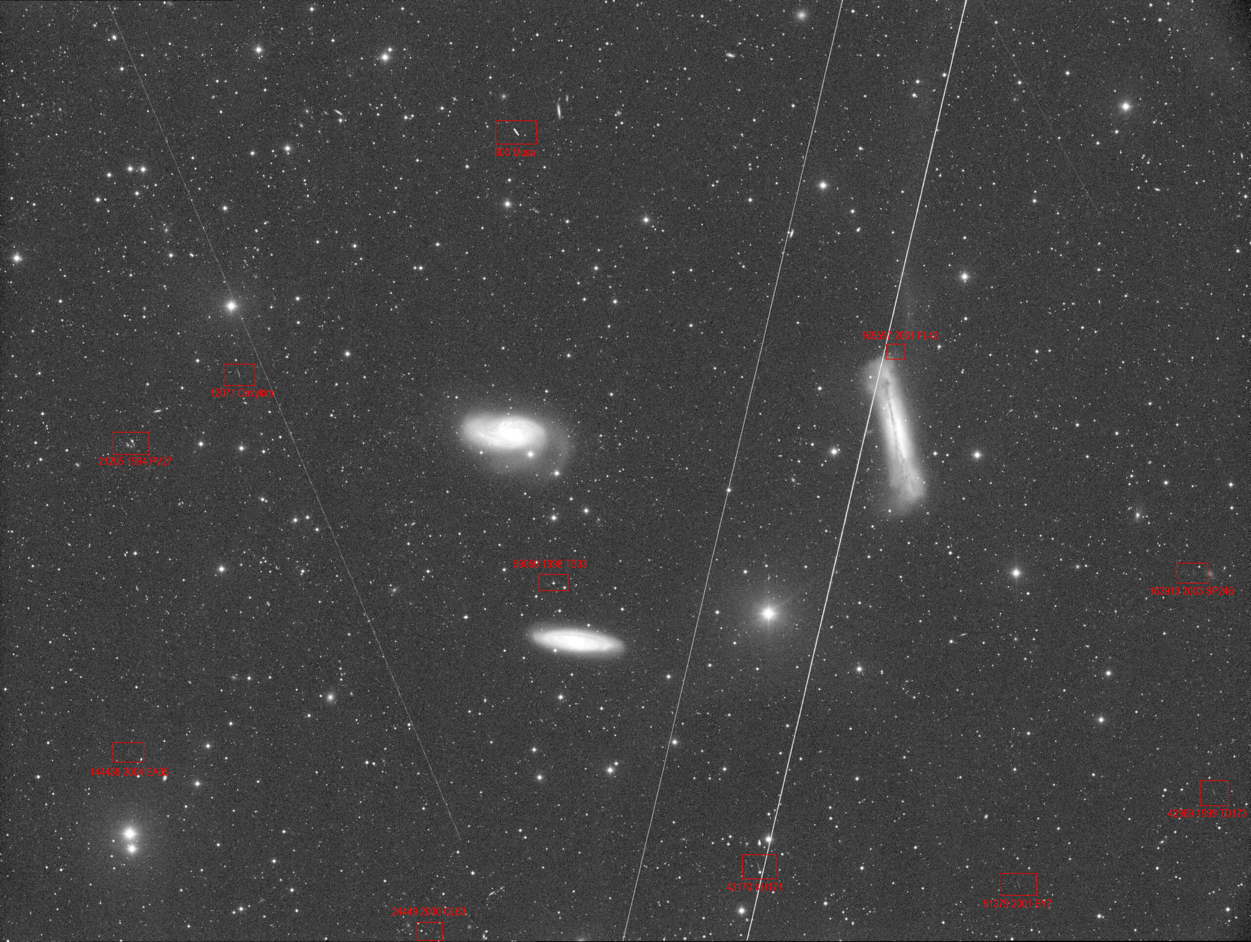 Leo Triplet DSW asteroids, 20180315