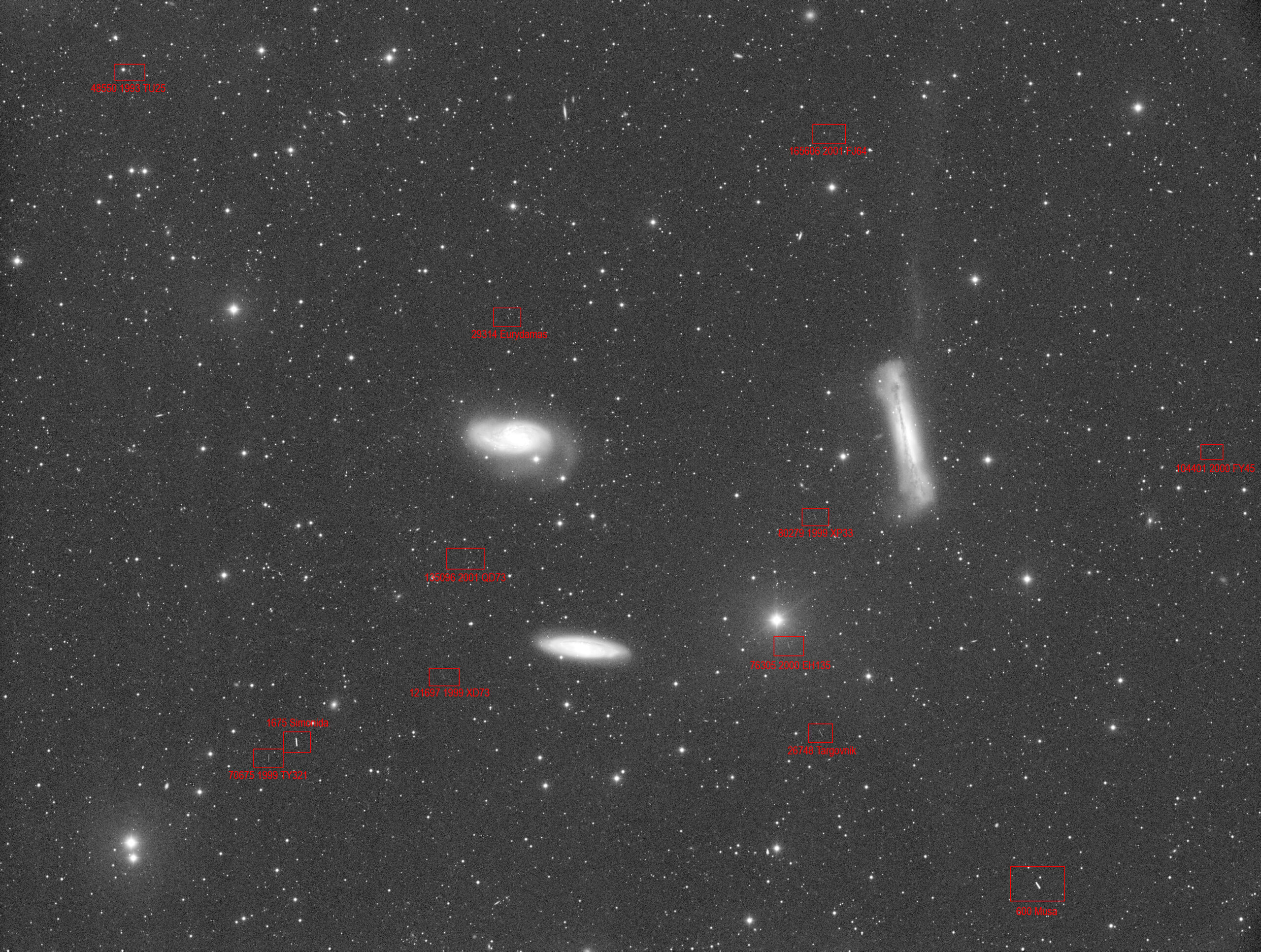 Leo Triplet asteroids, 20180321
