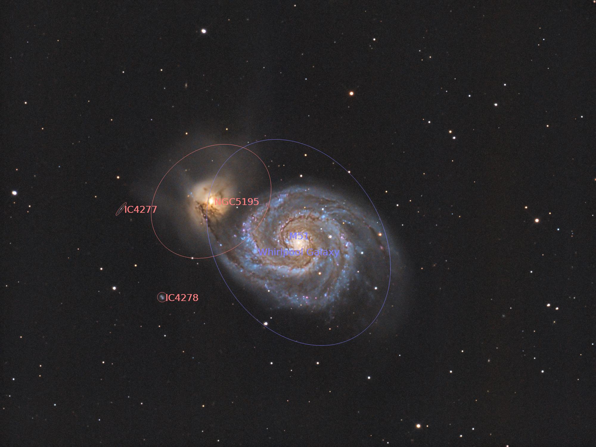 Messier 51 annotated