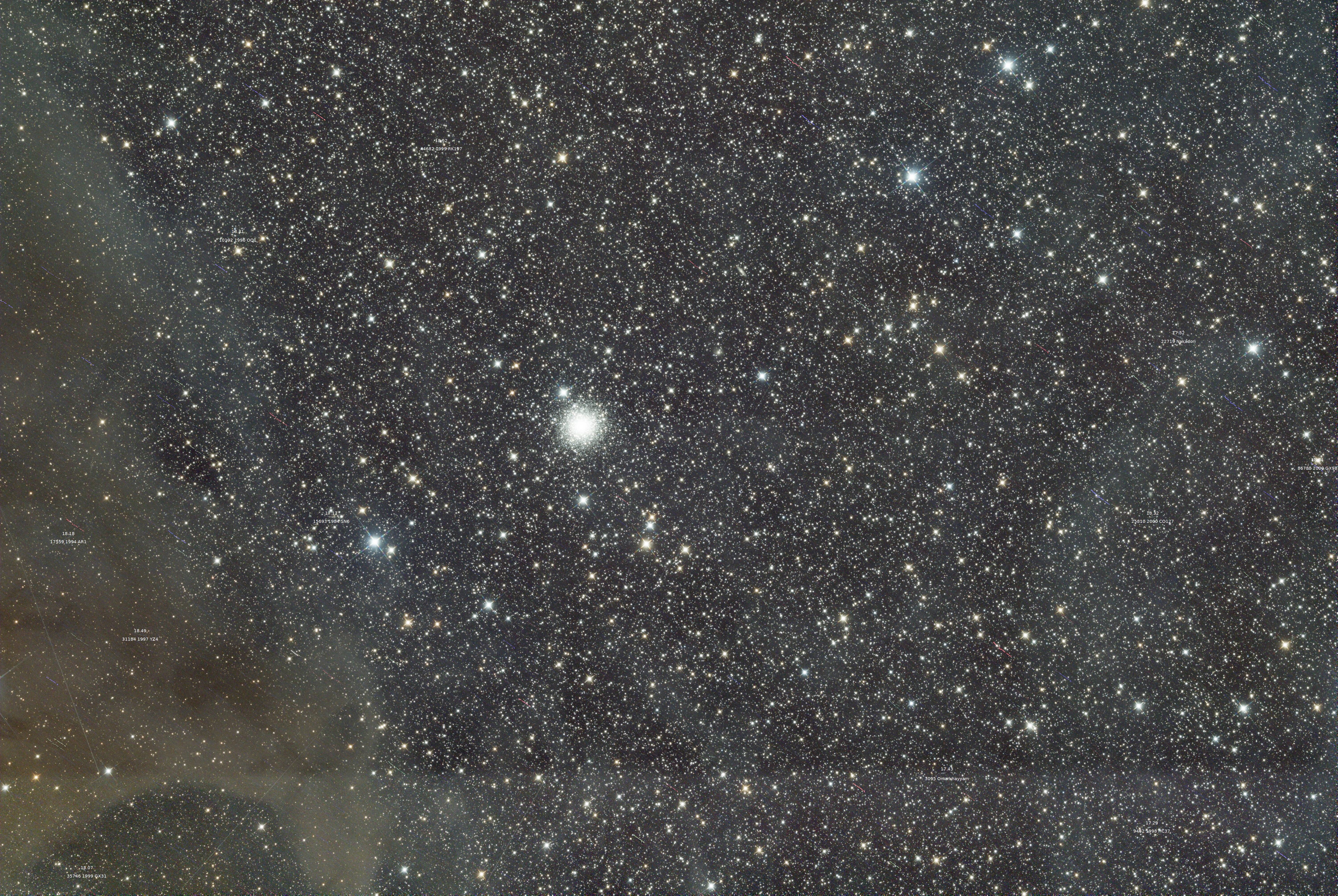 Messier 80, TAK, asteroids