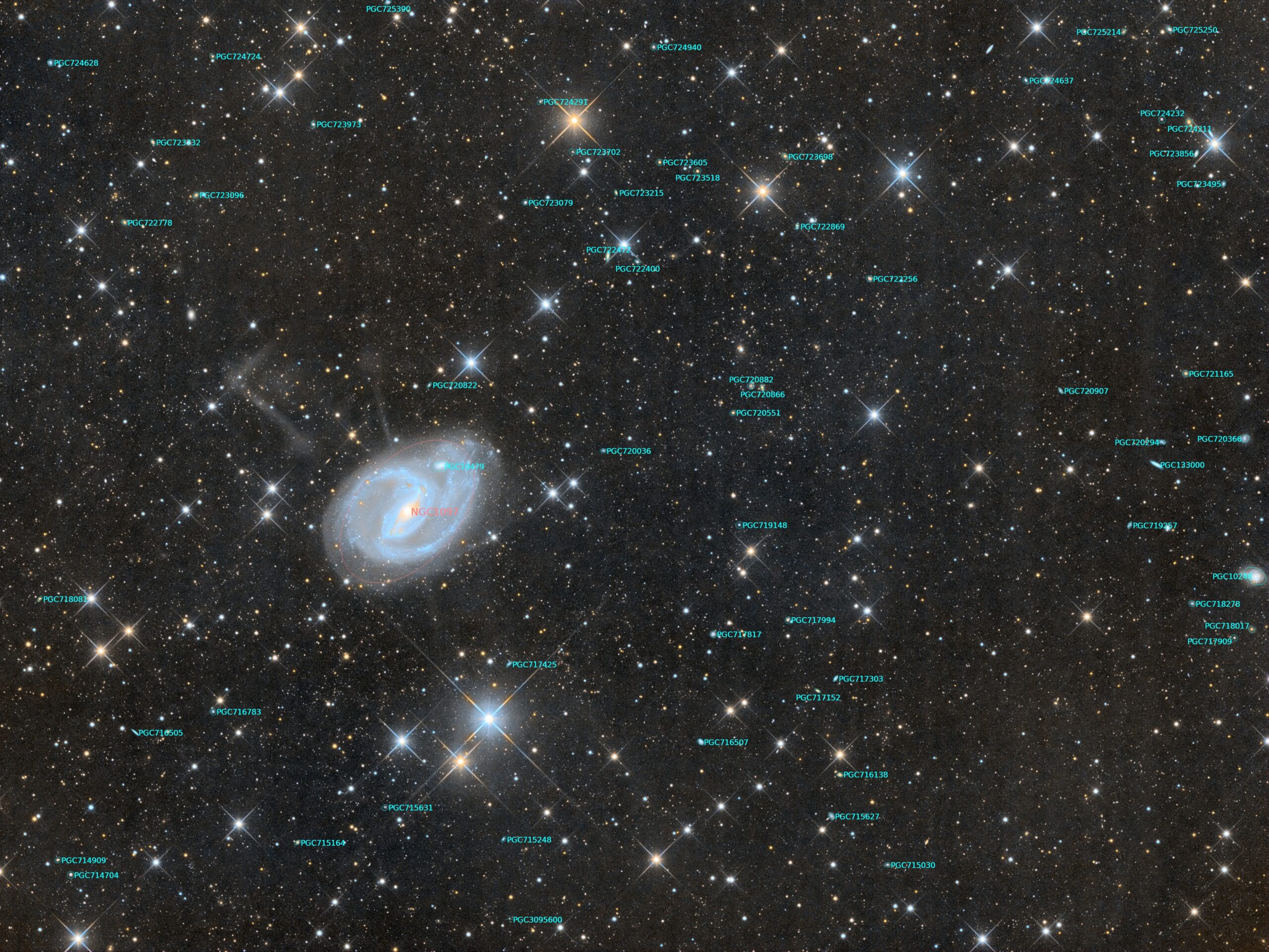 NGC 1097 annotated