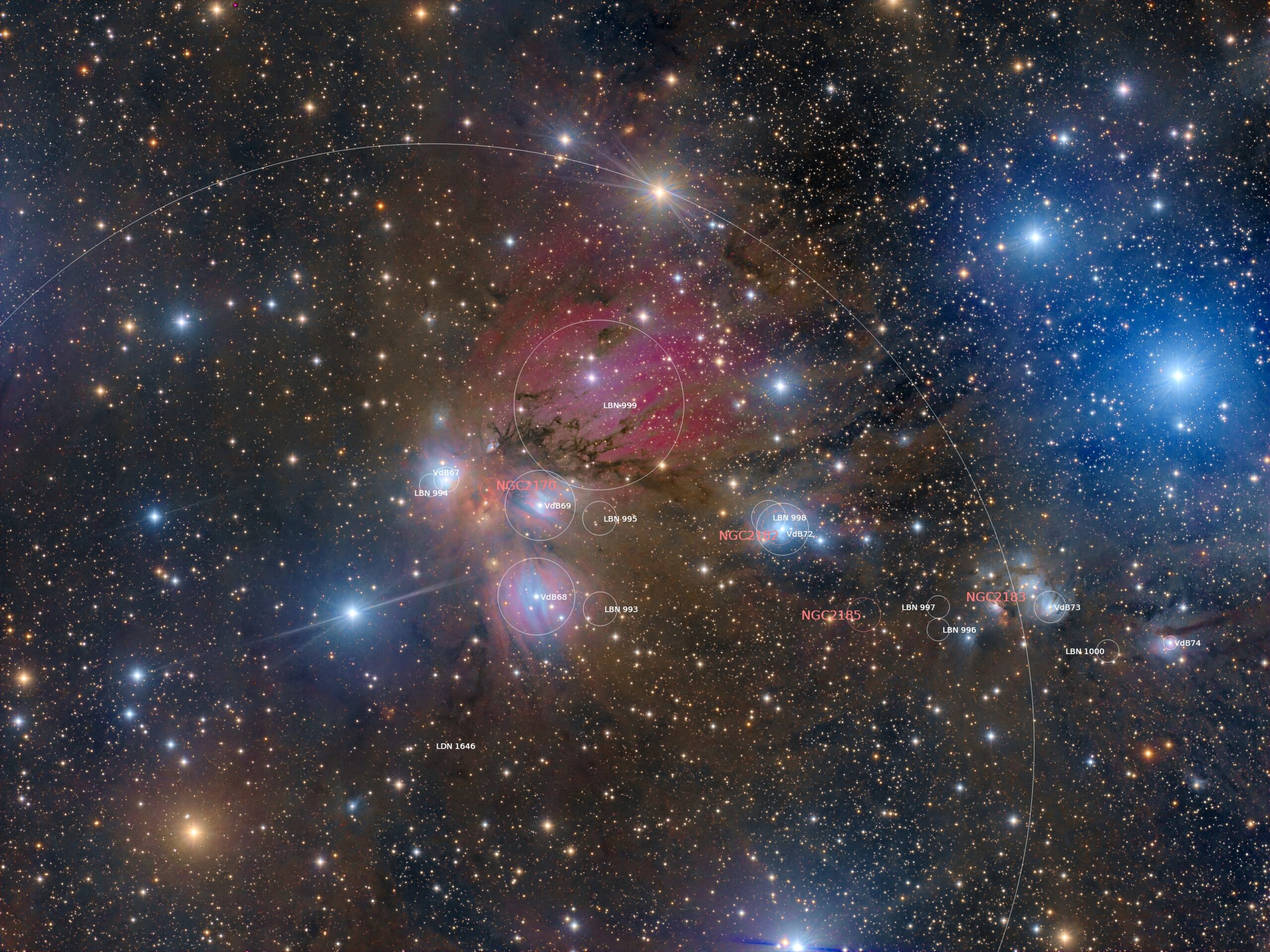 NGC 2170 annotated