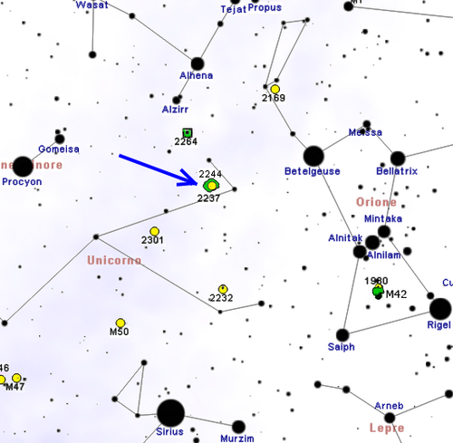 Rosette Nebula Finder Chart