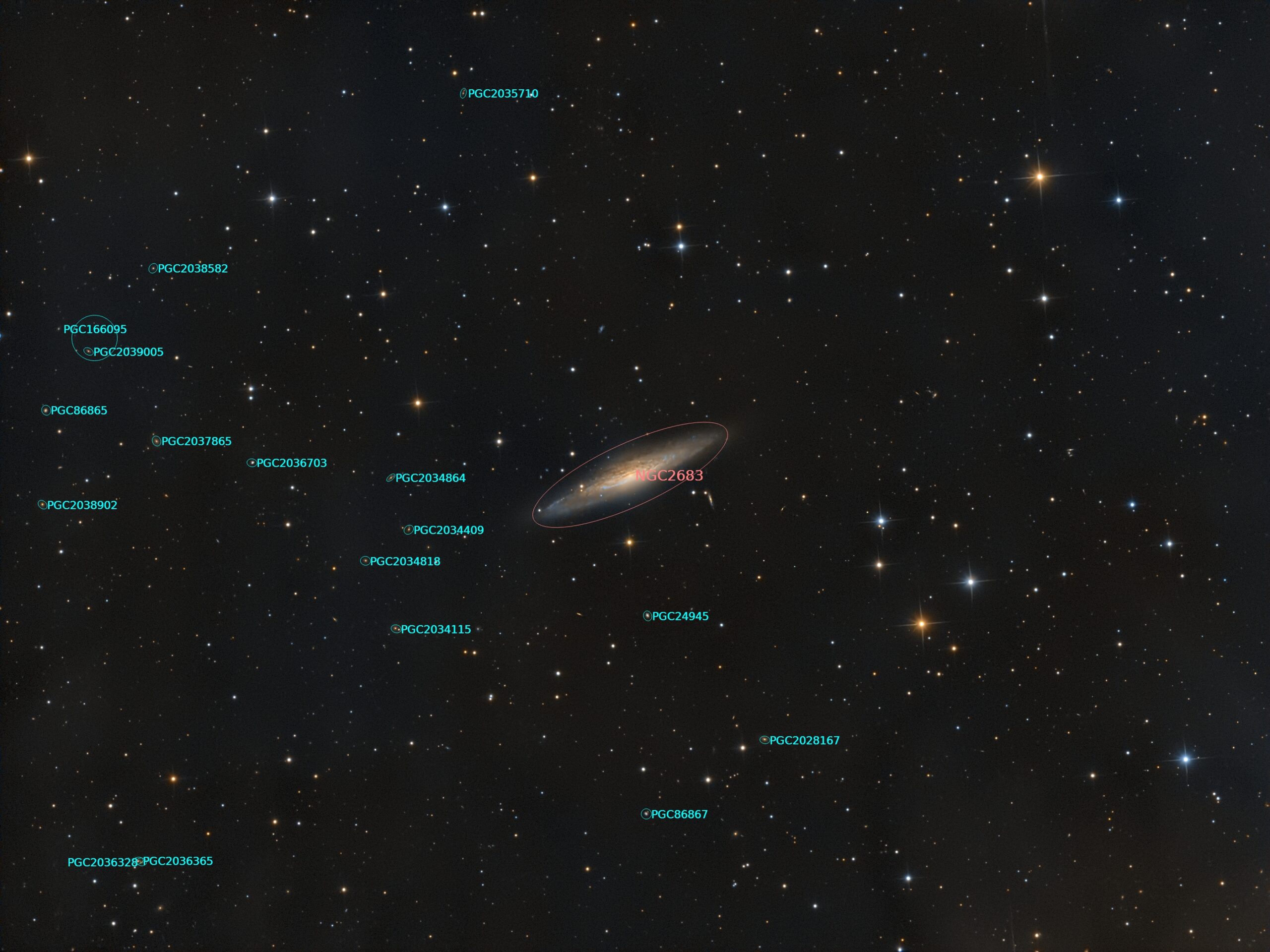 NGC 2683 annotated