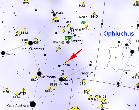 NGC 6520 Finding Chart