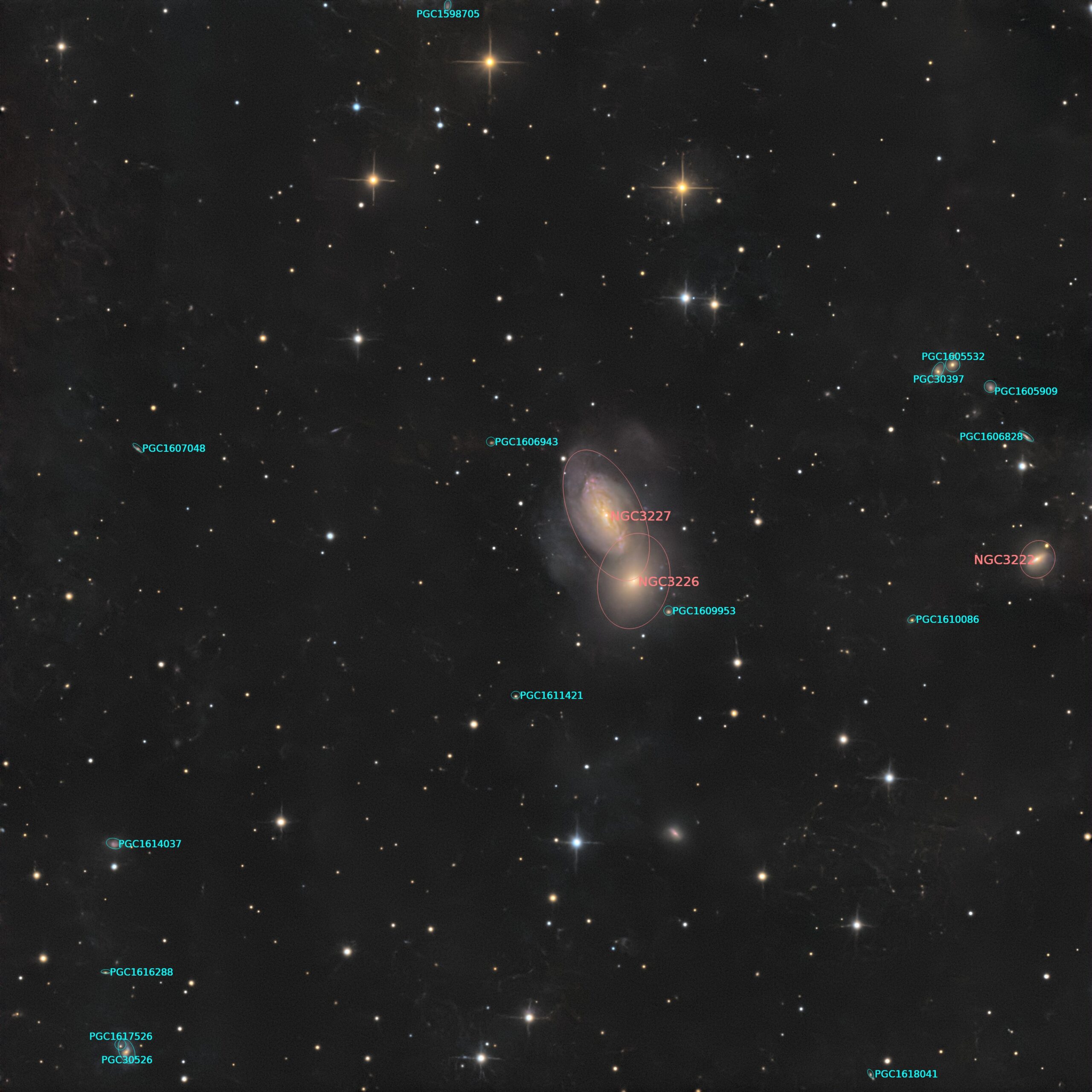 NGC 3227 annotated