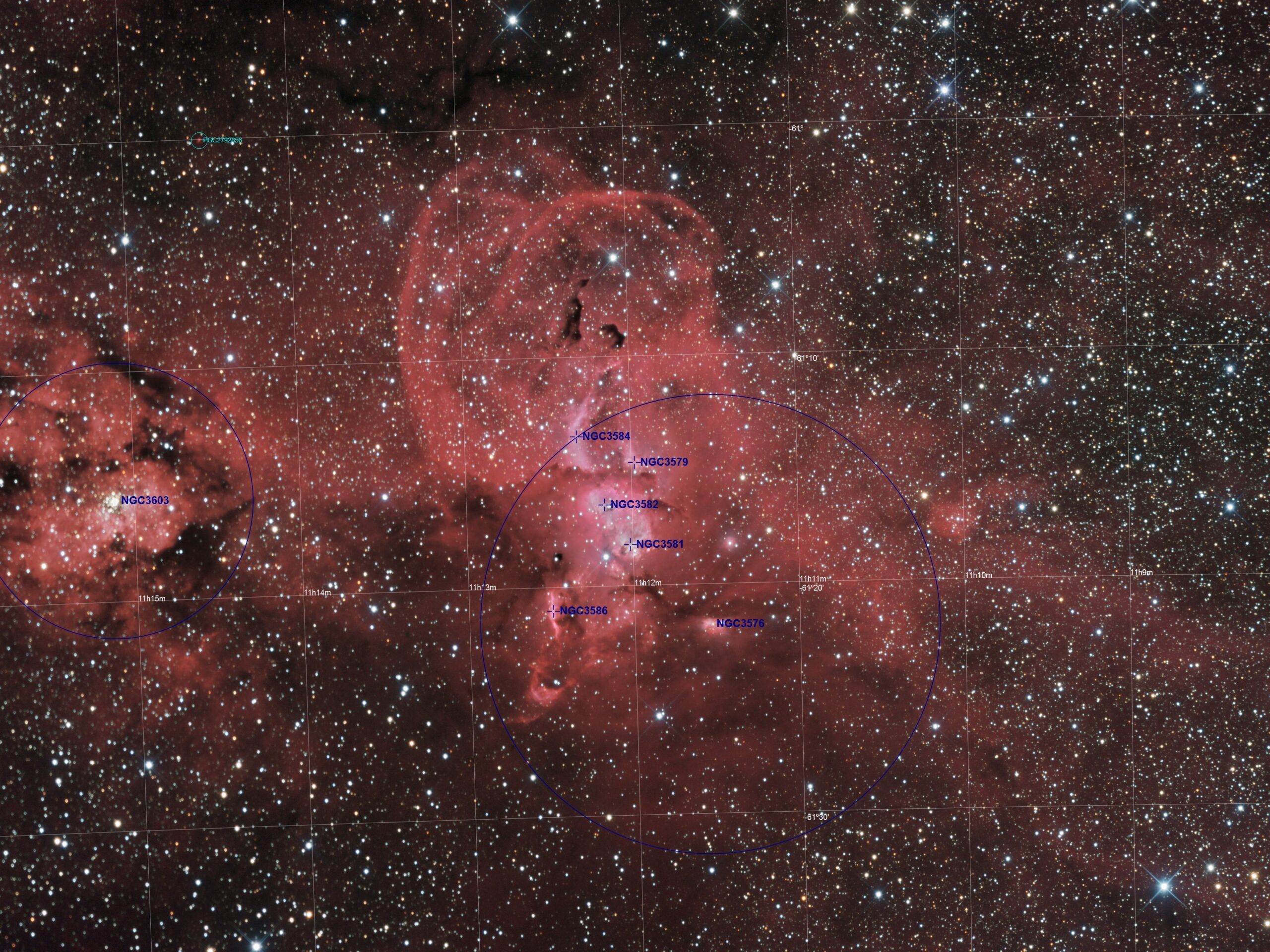 NGC 3576 annotated