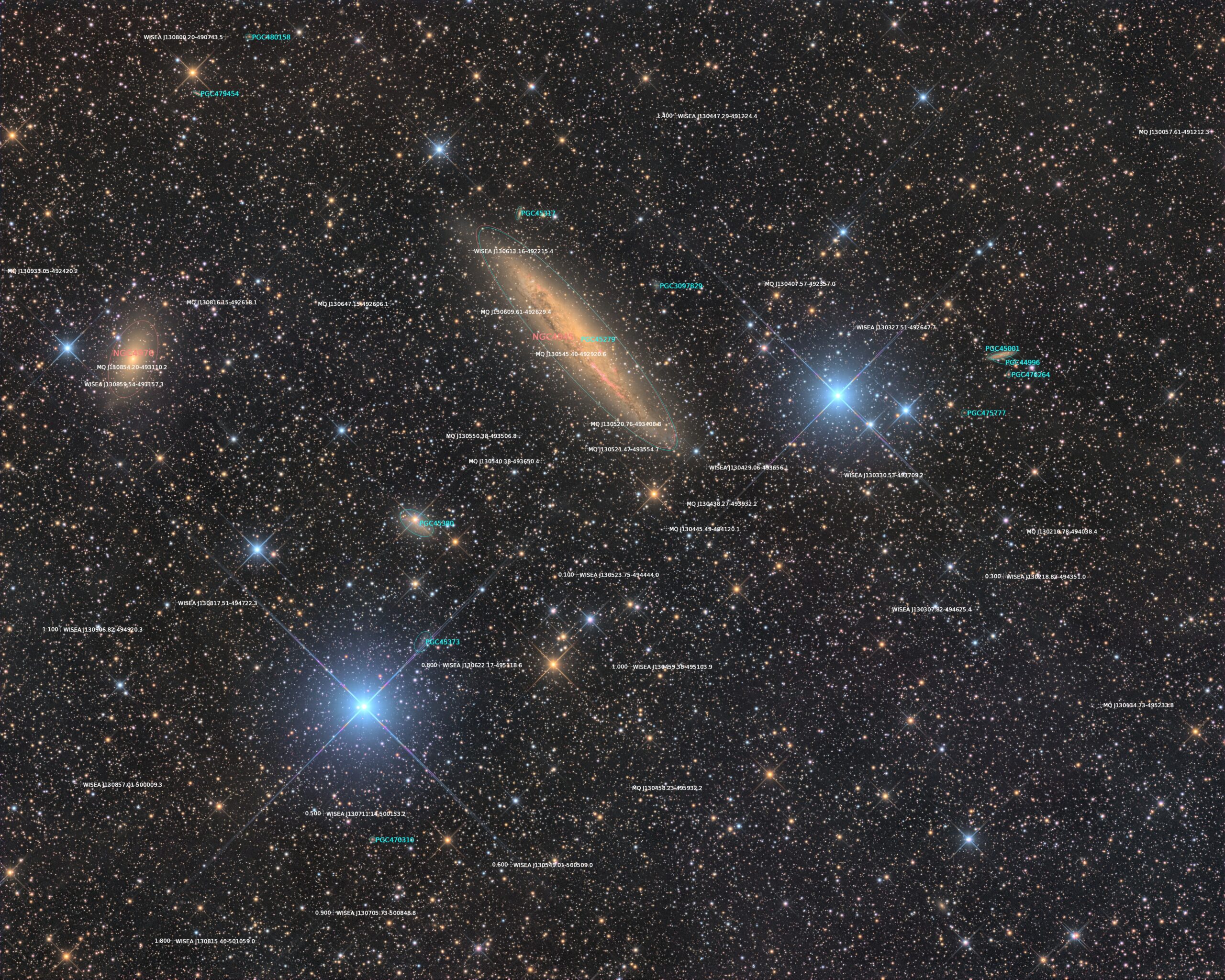 NGC 4945. 2017, annotated