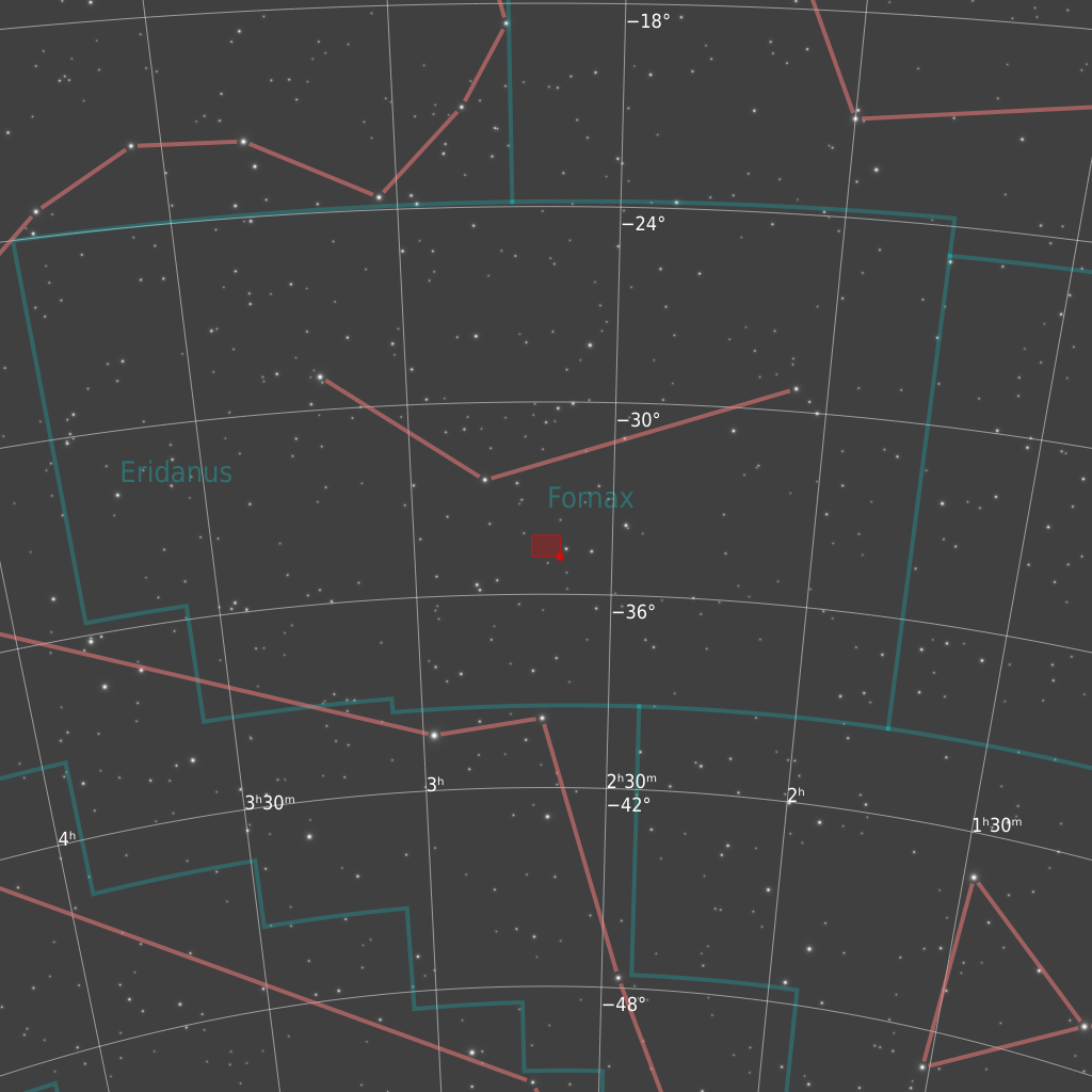 Fornax Dwarf Galaxy Finder Chart