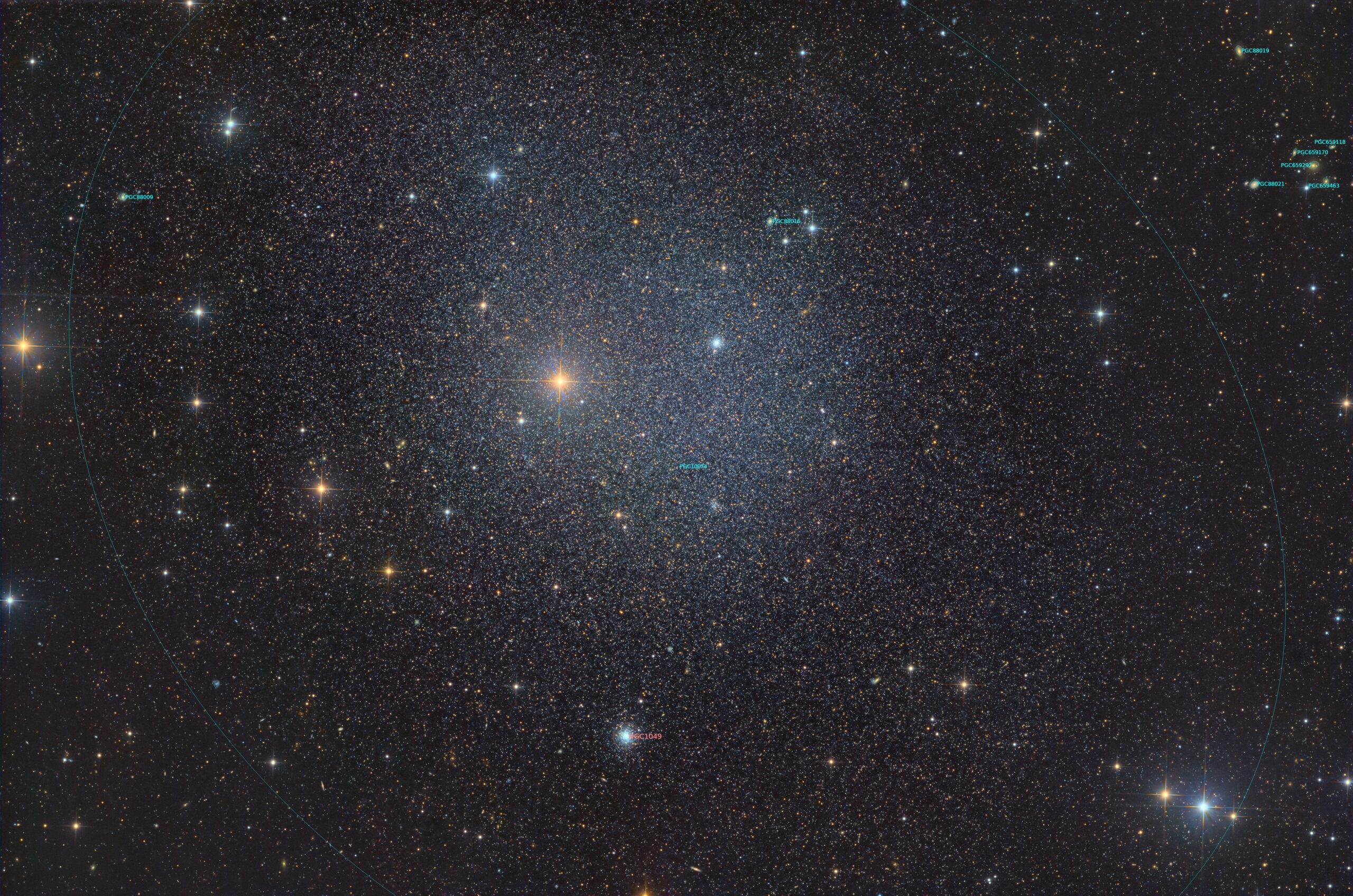 Fornax Dwarf Galaxy annotated