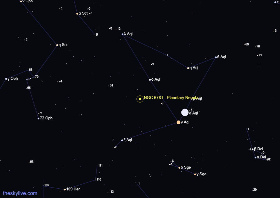 NGC 6781 Finding Chart