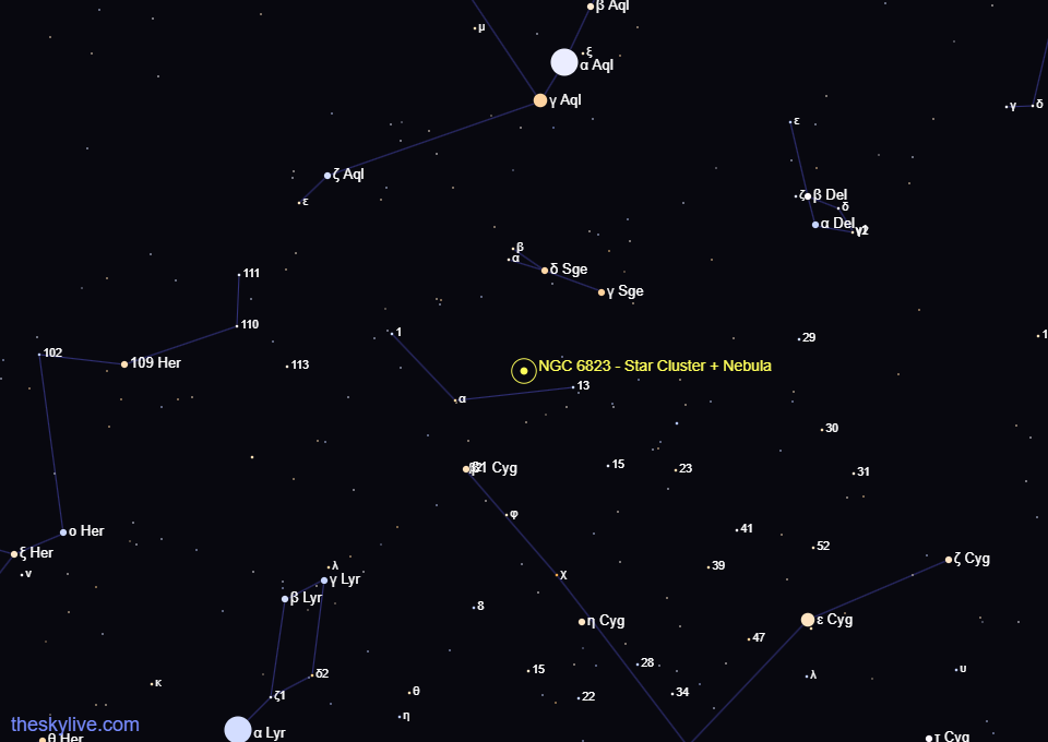 NGC 6823 Finding Chart