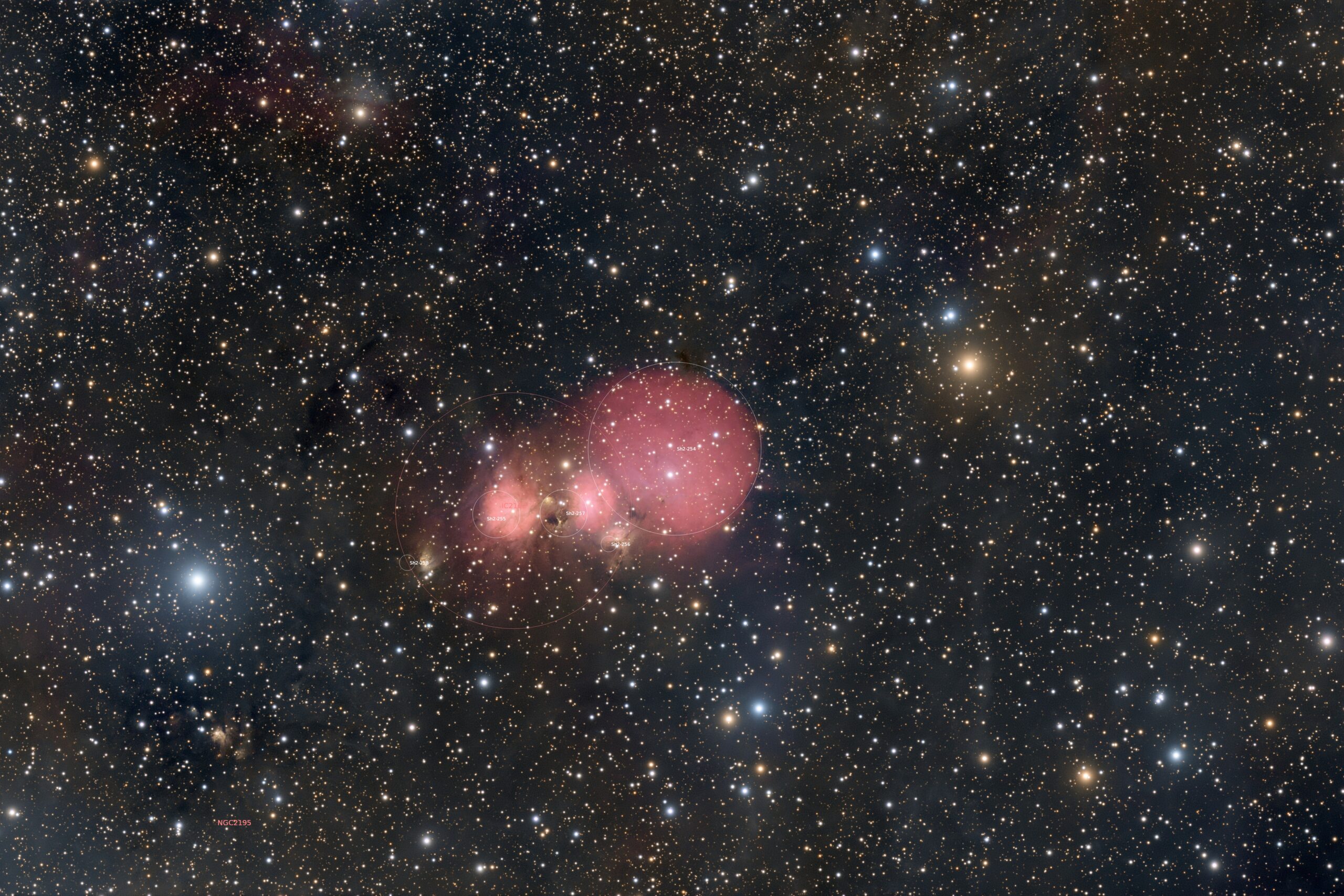 Sh2-254 - Sh2-258 annotated