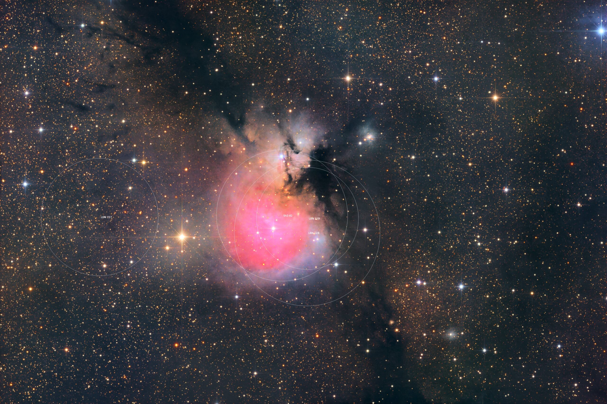 Sharpless 82 annotated