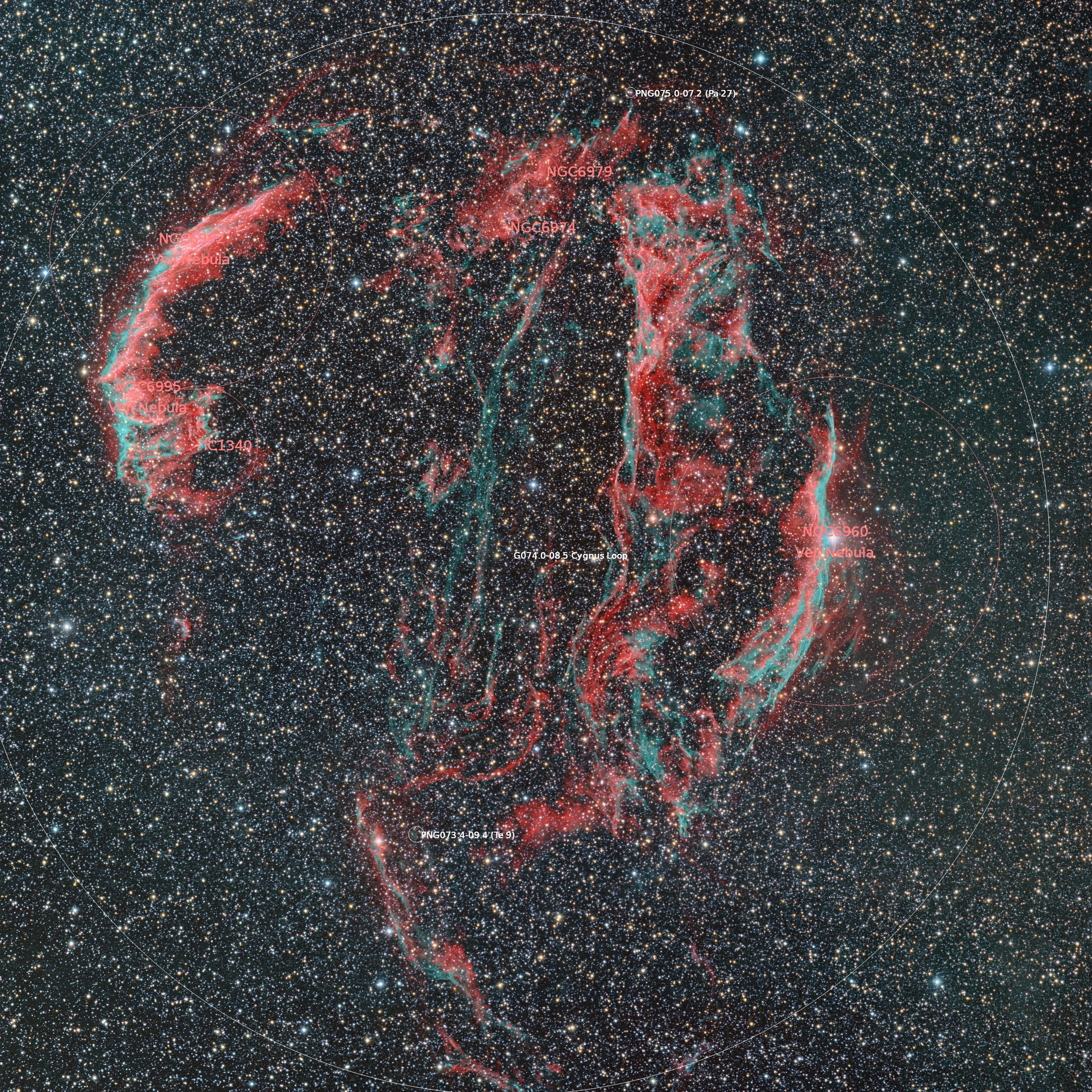 Veil Nebula (2014) annotated