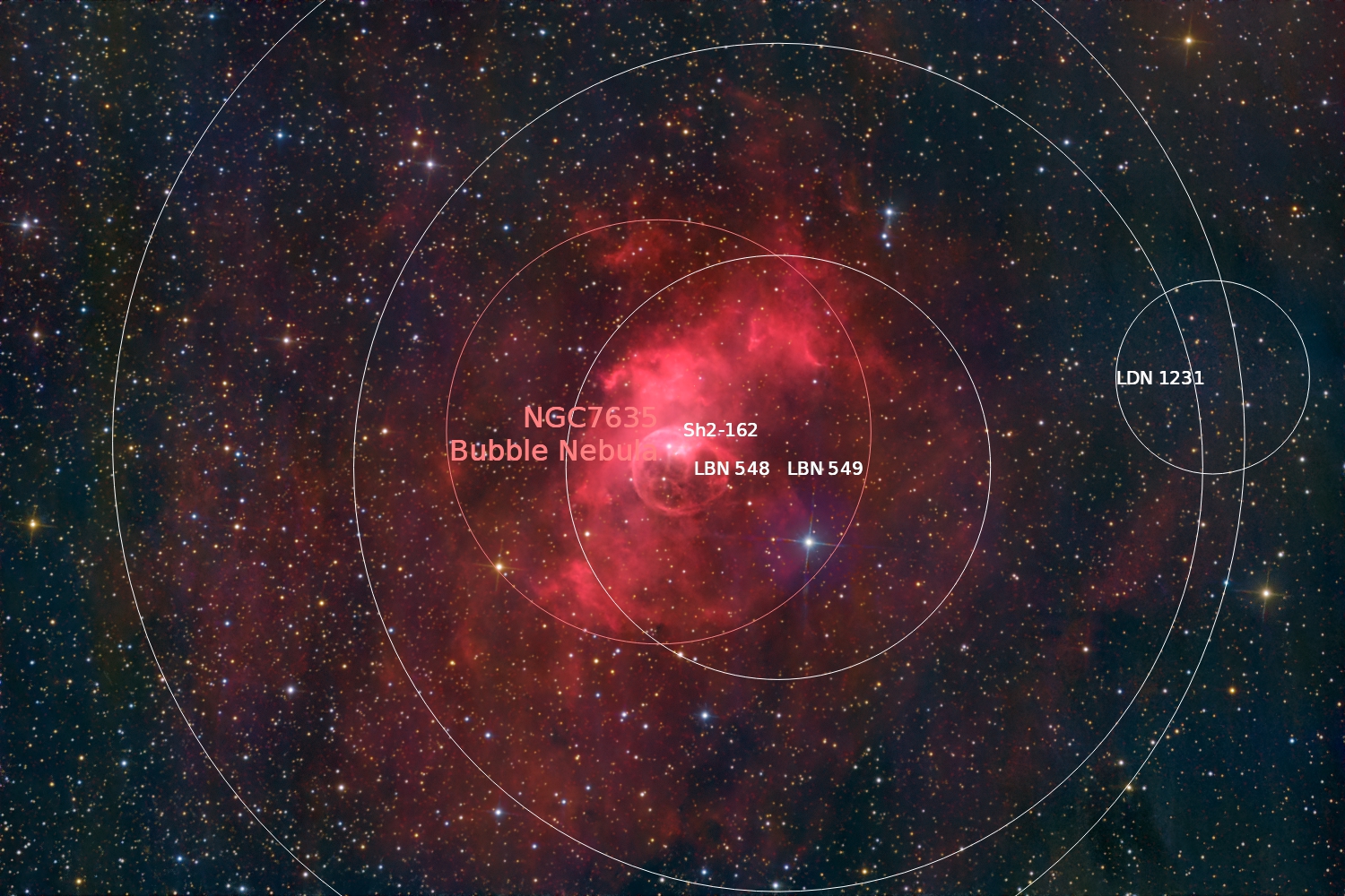 NGC 7635 annotated