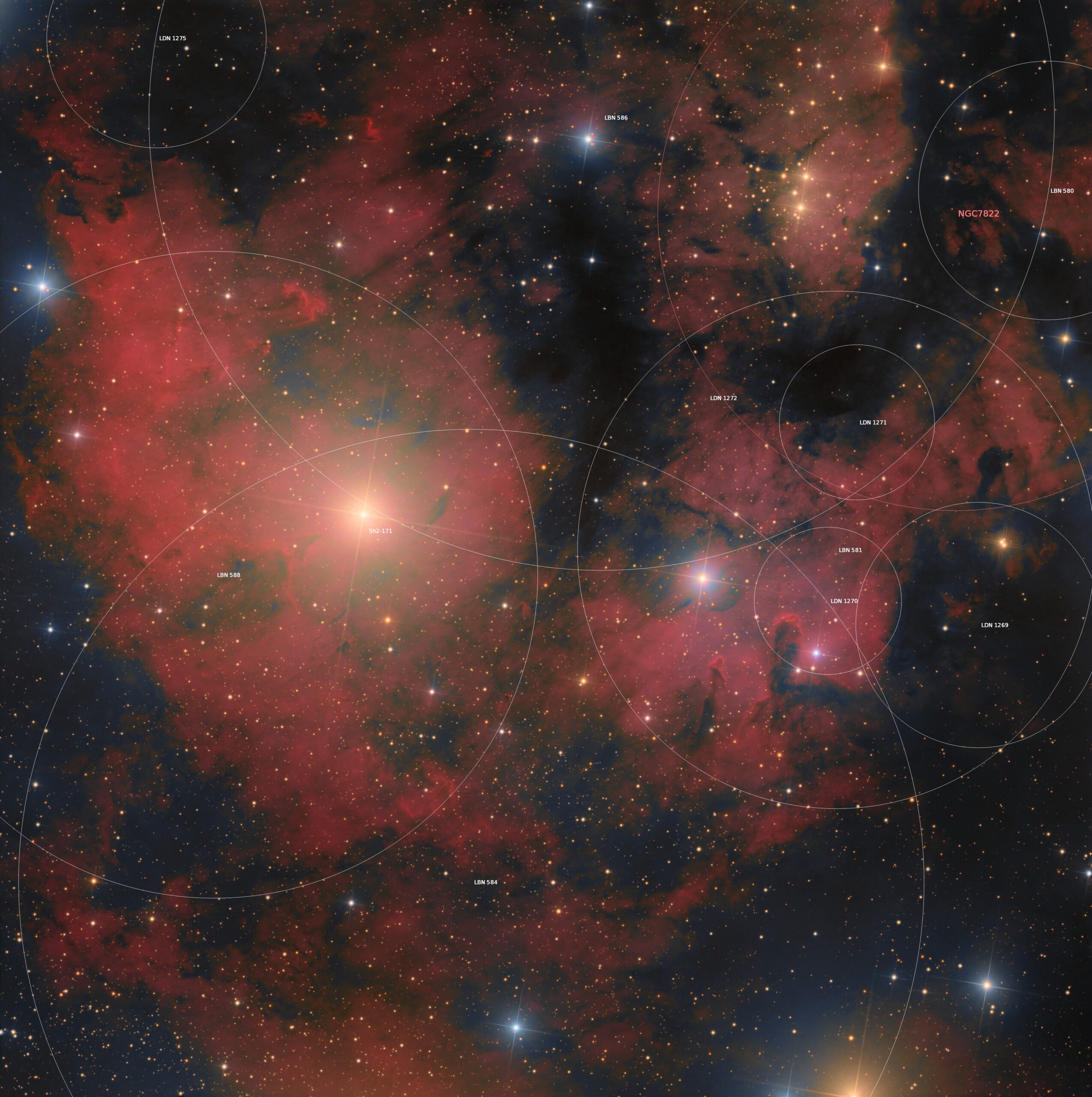 NGC 7822 annotated