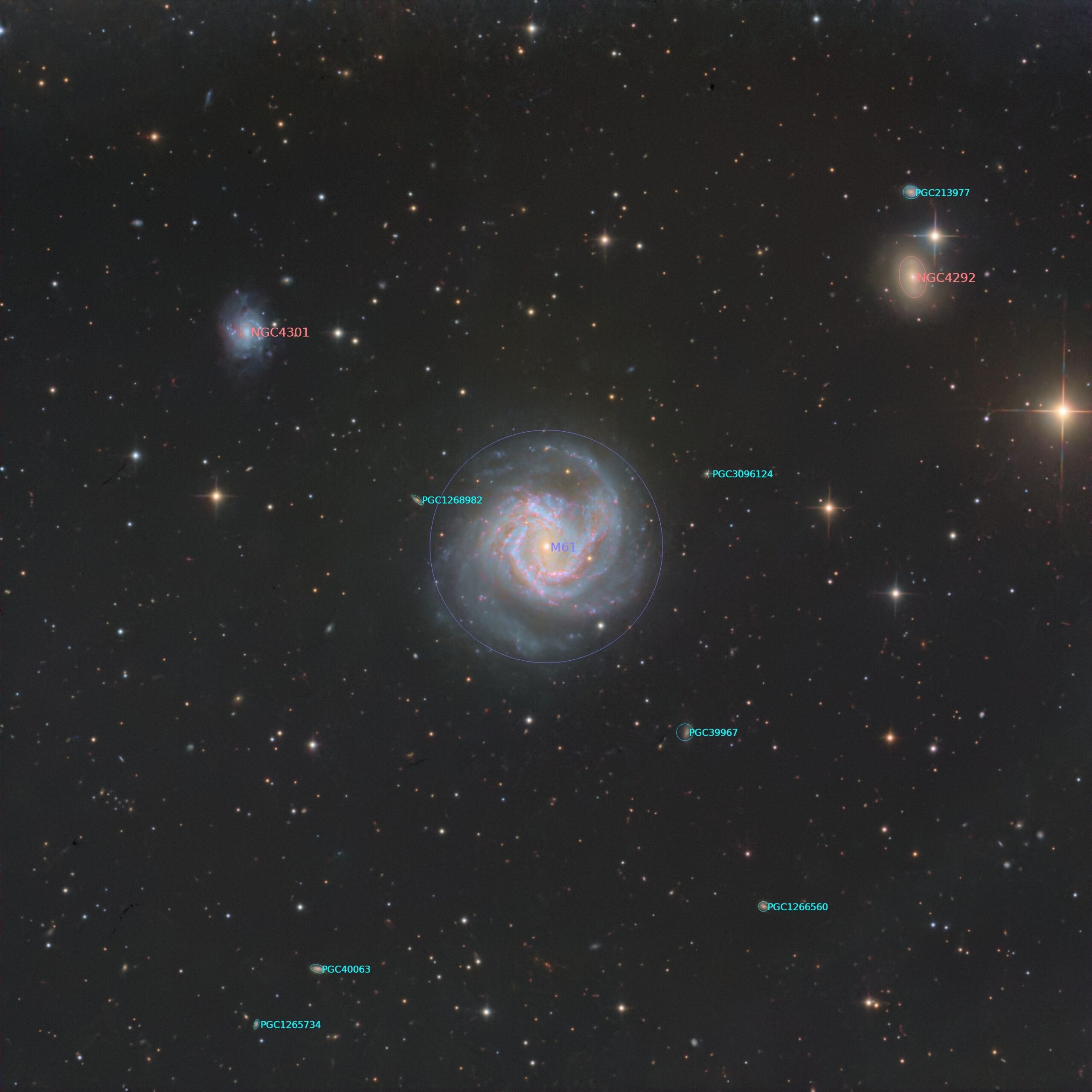 Messier 61 annotated